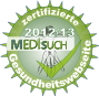 Medisuch-Qualitätslogo 2012/13: Mit einem Klick auf das Logo öffnet sich ein neues Bildschirmfenster mit Informationen über Dr. Michael Haegele sein/ihr Internet-Angebot (www.medinfo.de) Medisuch Zertifikat 2012/13