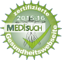 Medisuch-Qualitätslogo 2015/16: Mit einem Klick auf das Logo öffnet sich ein neues Bildschirmfenster mit Informationen über Dr. Michael Haegele sein/ihr Internet-Angebot (www.medinfo.de) Medisuch Zertifikat 2015/16